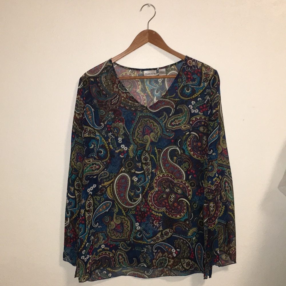 Chico’s paisley silk blouse